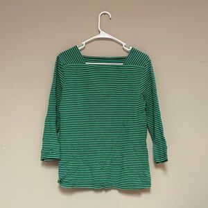 Appleseed's Green Striped Long Sleeve Top